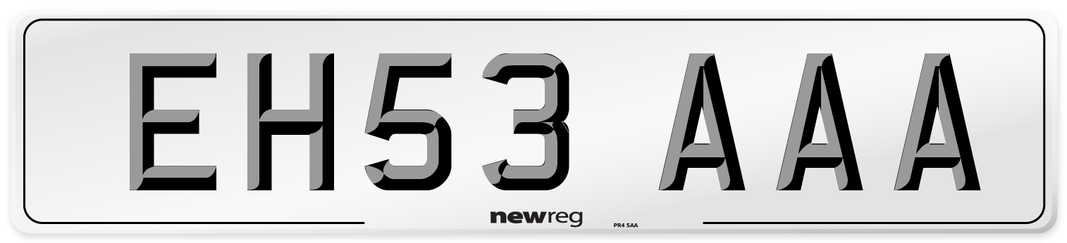 EH53 AAA Number Plate from New Reg